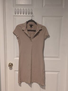 Tommy Hilfiger Neutral Beige Polo Shirt Dress